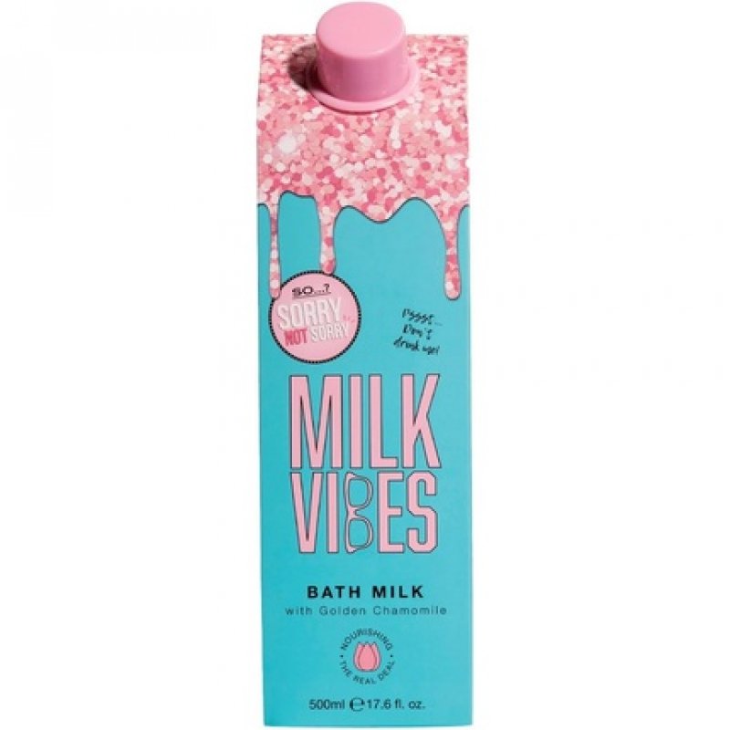 So...? Sorry Not Sorry Milk Vibes Bath Milk Nourishing and Restoring Bath Soak Infused with Golden Chamomile Vegan and
