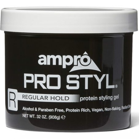 Ampro Pro Styl Styling Gel Protects and Strengthens Your Strands Non-Flaking Alcohol Free Vegan Formula Flexible