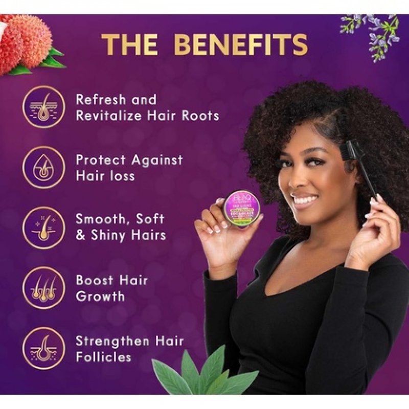 Blaq Luxury Sage & Lychee Repair and Strengthening Edge Glaze 2oz - Nourishing Formula for Strong, Healthy Edges -