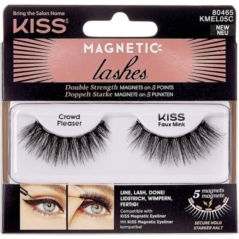 KISS Magnetic Lash Collection Crowd Pleaser False Eyelashes with 5 Double Strength Magnets