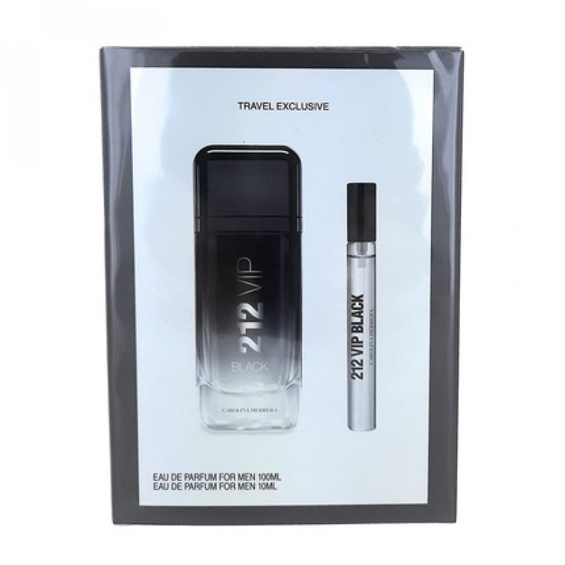 Carolina Herrera 212 Vip Black Travel Set for Men Eau De Parfume Spray