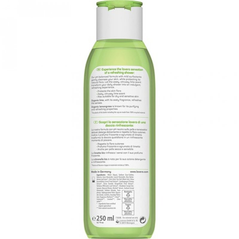 lavera Refreshing Body Wash with Organic Lime and Lemongrass 250ml