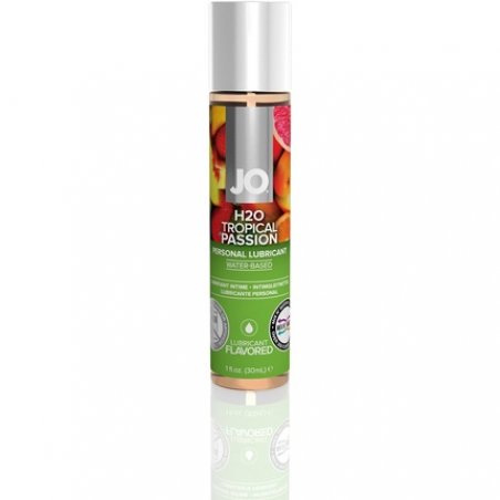 SystemJo Flavored H2O Tropical Passion Water-Based Lubricant with Exotic Fruit Flavor/Scent 30ml/1 fl.oz