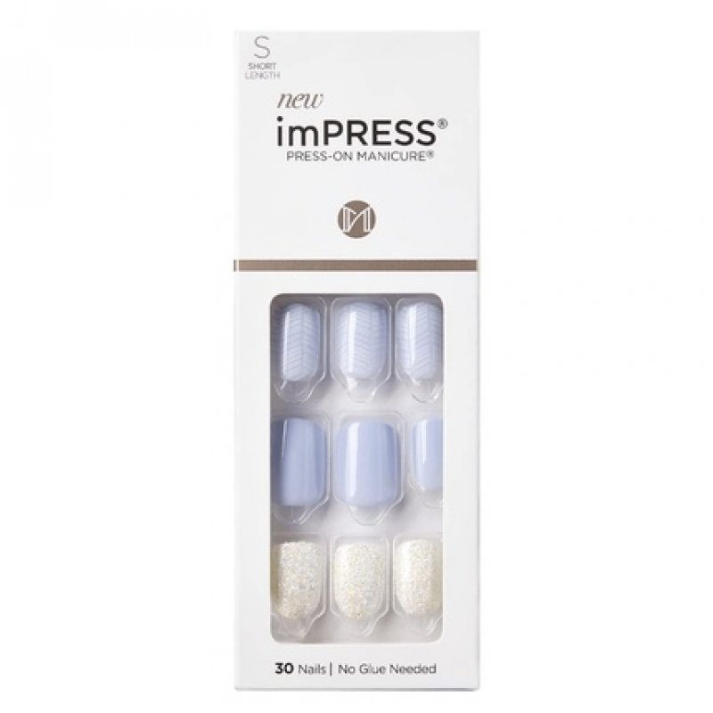 Kiss ImPress Press-On Manicure Short Length Nails Lavender Whisper