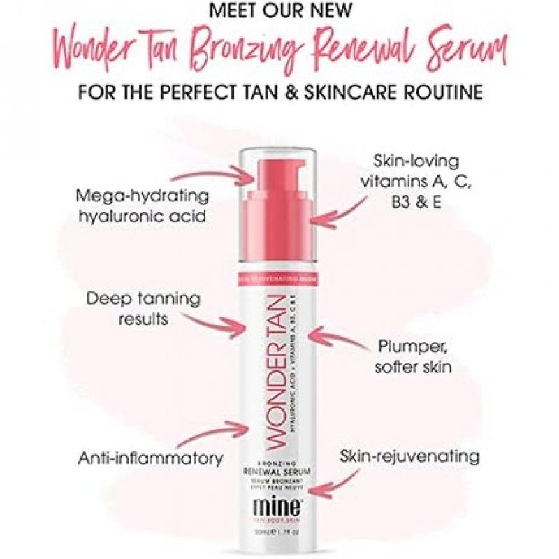 MineTan Wonder Tan Bronzing Renewal Facial Serum Tinted Moisturizer for Face 2 Fl Oz
