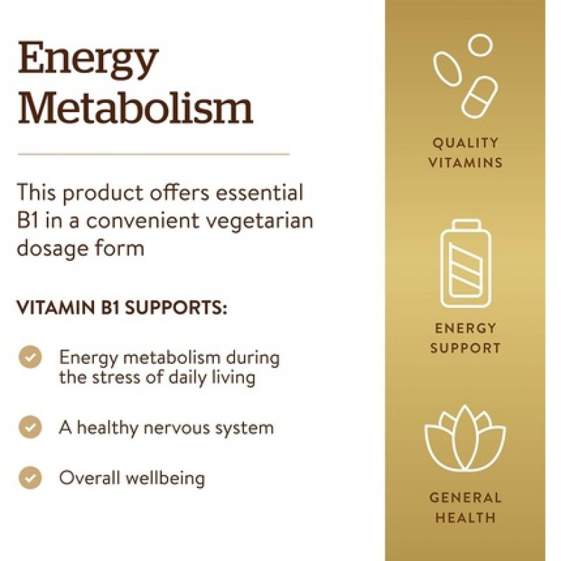 Solgar Vitamin B1 500mg Tablets Supports Energy Metabolism and Nervous System