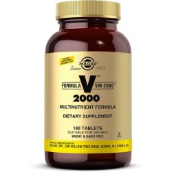 Solgar Formula VM-2000 Tablets Multivitamin and Mineral Formula for Daily Vitality 180 Tablets - Vegan