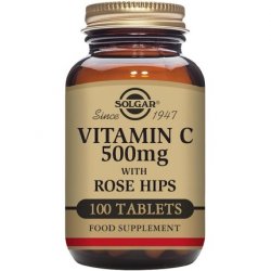 Solgar Vitamin C 500mg with Rose Hips Tablets - Healthy Immune System and Energy Levels - Antioxidant - Supports