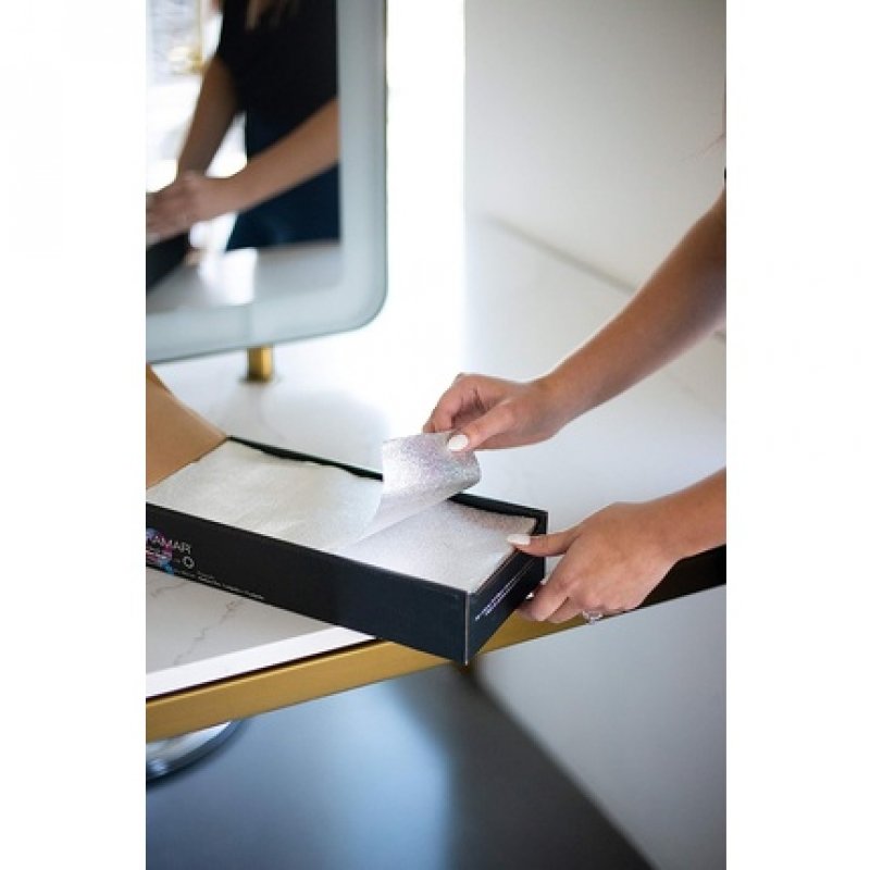 Framar Star Struck Silver Embossed Pre Cut Aluminum Foil Sheets for Hair Highlighting 5x12