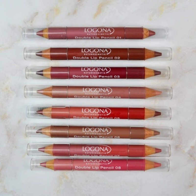 LOGONA Naturkosmetik Double Lip Pencil No. 06 Nut with Anti-Ageing Active Ingredient Complex 4.67g