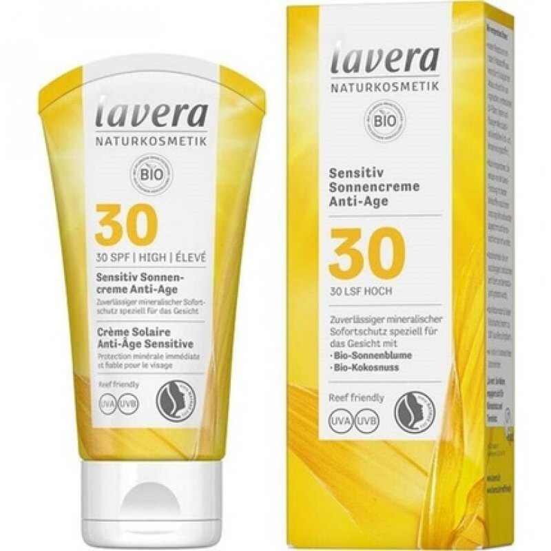 Lavera Sensitive Sun Cream Anti-Age SPF 30 Natural Cosmetics Vegan Certified 50ml