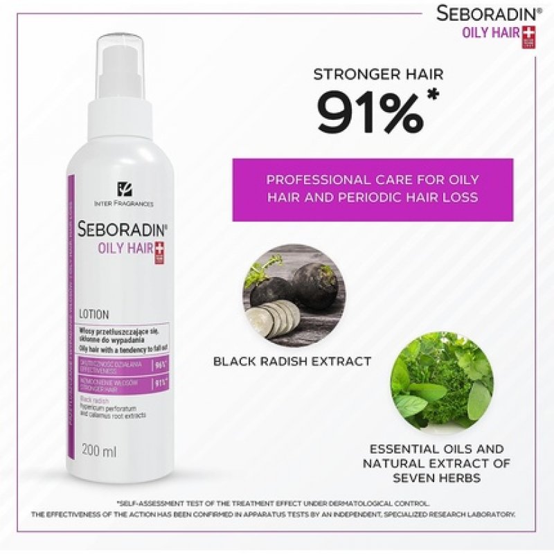 Seboradin Oily Hair Antibacterial Hair Lotion for Oily Hair Loss and Thinning 200ml