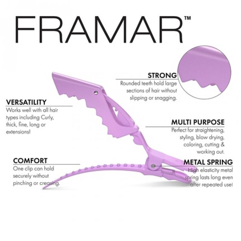 FRAMAR Dreamweaver Highlight Comb Set with FRAMAR Pastel Alligator Hair Clips 10 Pack