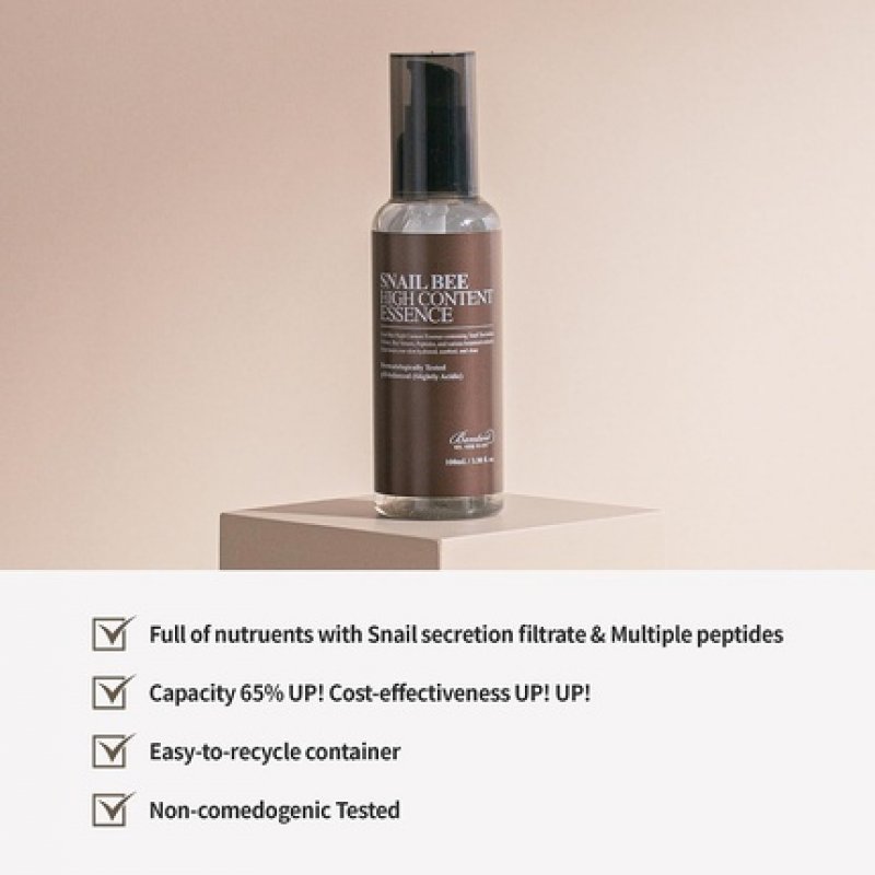 Benton Snail Bee Highcontent Essence 3.38 fl.oz Snail Mucin Essence Bee Venom Serum Korean Serum for Face