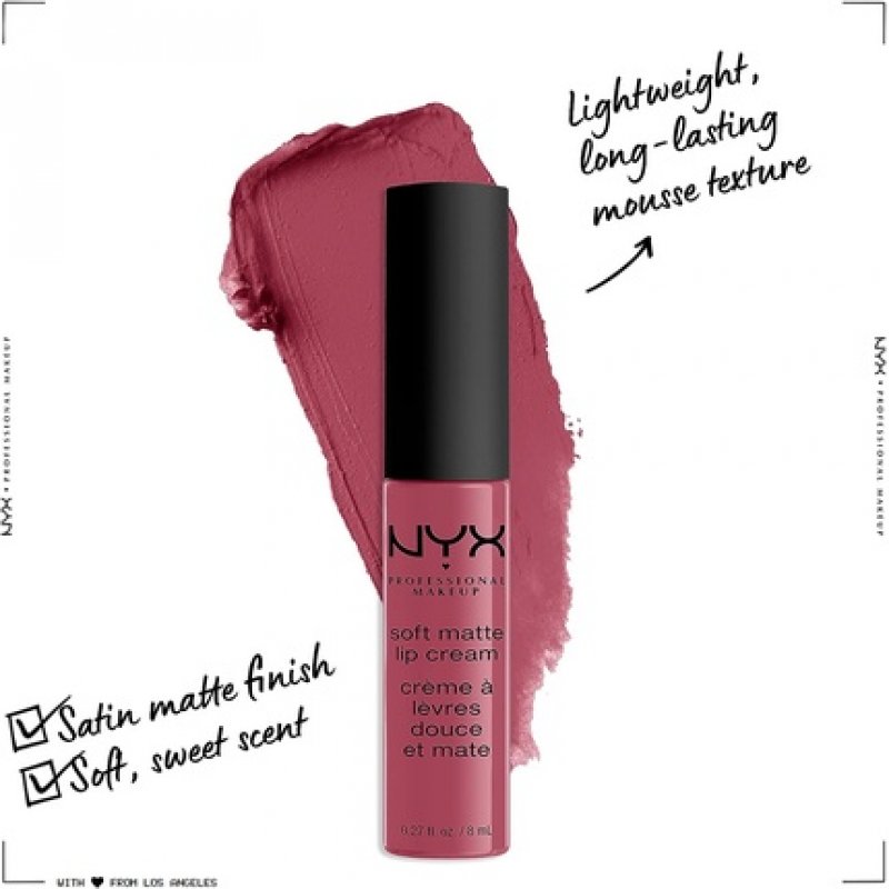 NYX Professional Makeup Soft Matte Lip Cream Lightweight Liquid Lipstick Sao Paulo Bubblegum Pink