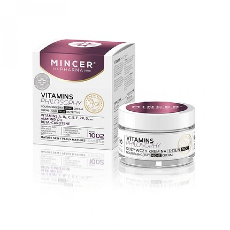 Mincer Pharma Vitamins Philosophy Nourishing Day and Night Face Cream for Mature Skin with Almond Oil and Vitamins 50ml