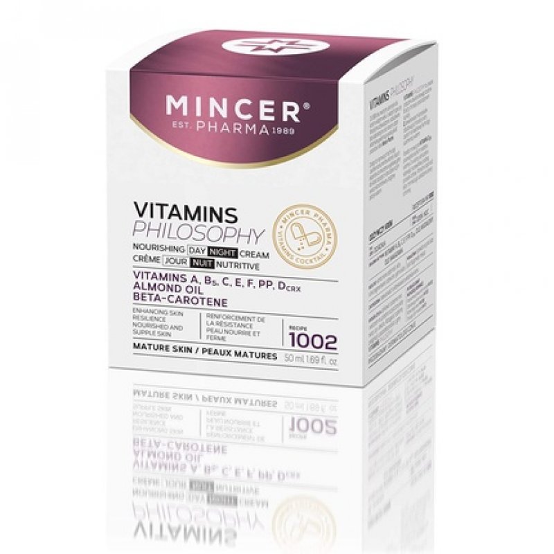 Mincer Pharma Vitamins Philosophy Nourishing Day and Night Face Cream for Mature Skin with Almond Oil and Vitamins 50ml