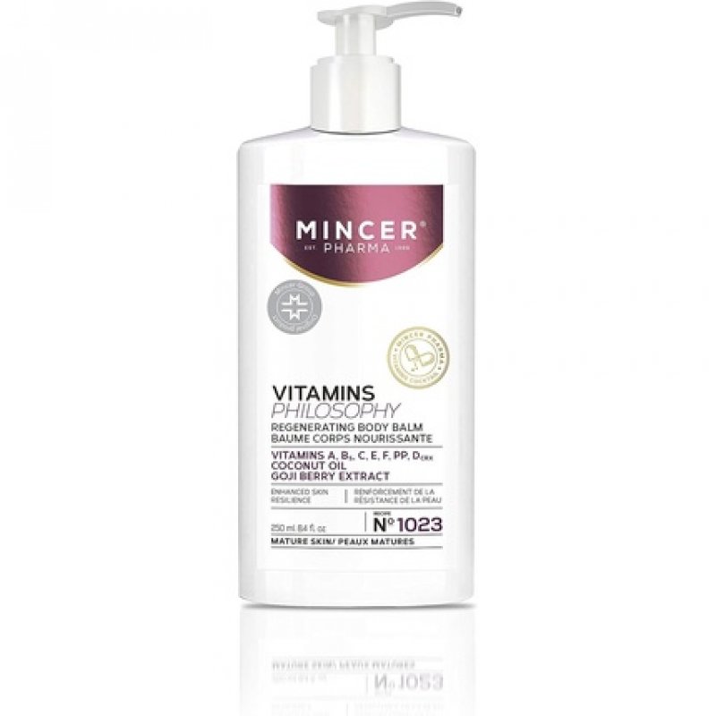 Mincer Pharma Vitamins Philosophy Regenerating Enhancing Body Balm with Goji Berry Extract and Coconut Oil 250ml