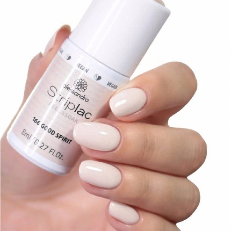alessandro Striplac Peel or Soak VEGAN GOOD SPIRIT LED Nail Polish in Shimmering Cream Shade 8ml