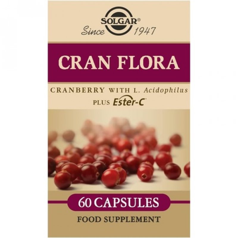 Solgar Cran Flora Cranberry Vegetable Capsules - Immune Support Fights Free Radicals Reduces Tiredness and Fatigue
