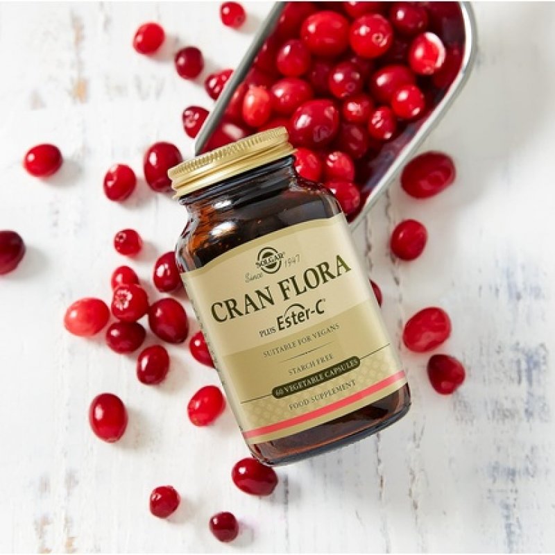 Solgar Cran Flora Cranberry Vegetable Capsules - Immune Support Fights Free Radicals Reduces Tiredness and Fatigue