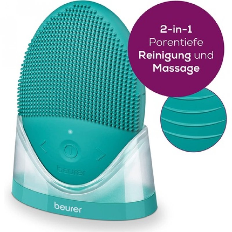 Beurer FC 52 Laguna Face Brush Silicone Cleansing Brush Waterproof for Deep Pore Cleansing and Massage Suitable for All