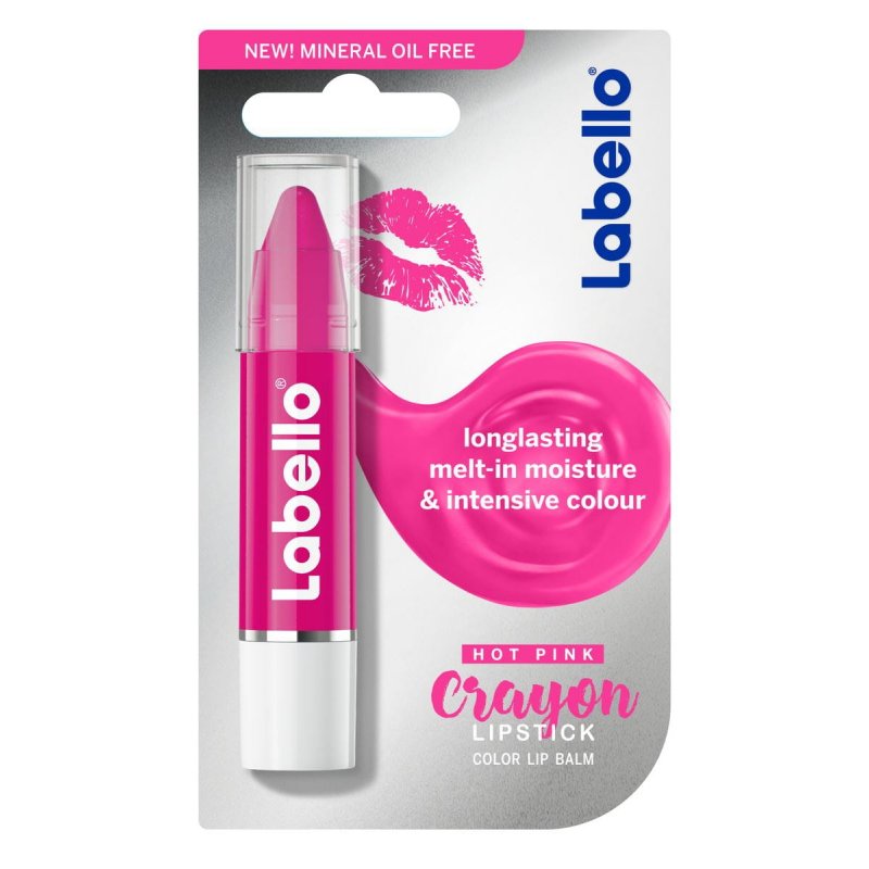 LABELLO Crayon Lip Balm Color 02 Hot Pink Lipstick