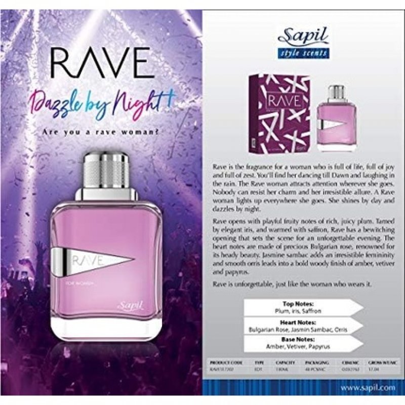 Sapil Rave Eau De Parfum Spray 100ml