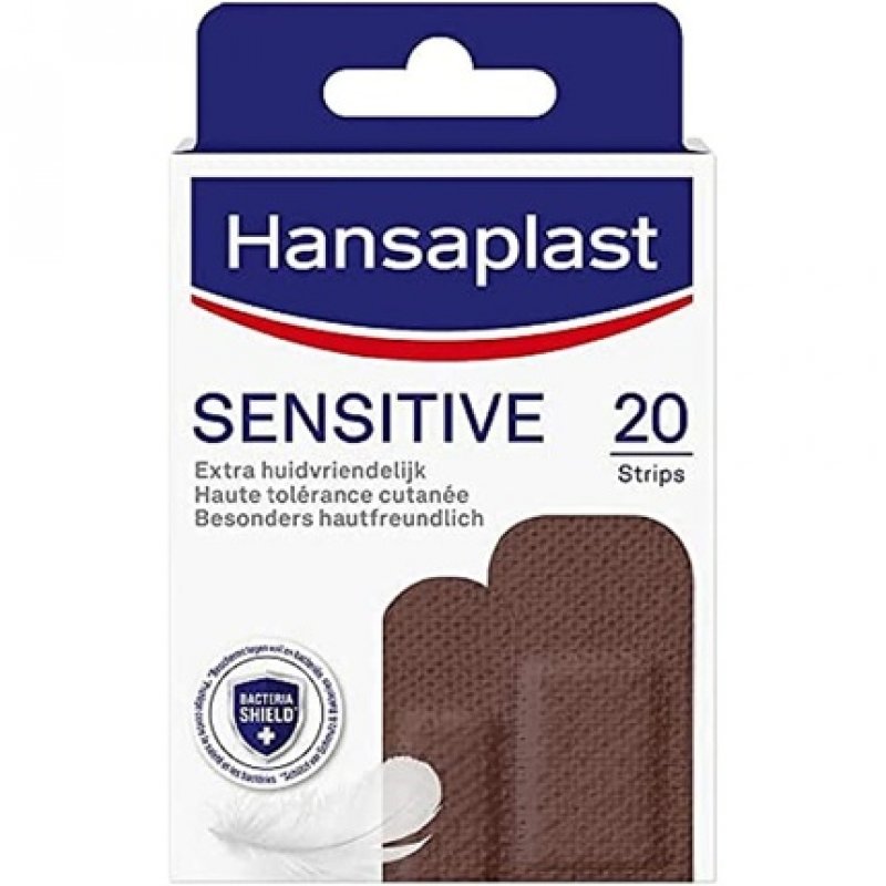 Hansaplast Sensitive Skin Dark Plasters with Bacteria Shield 20 Strips