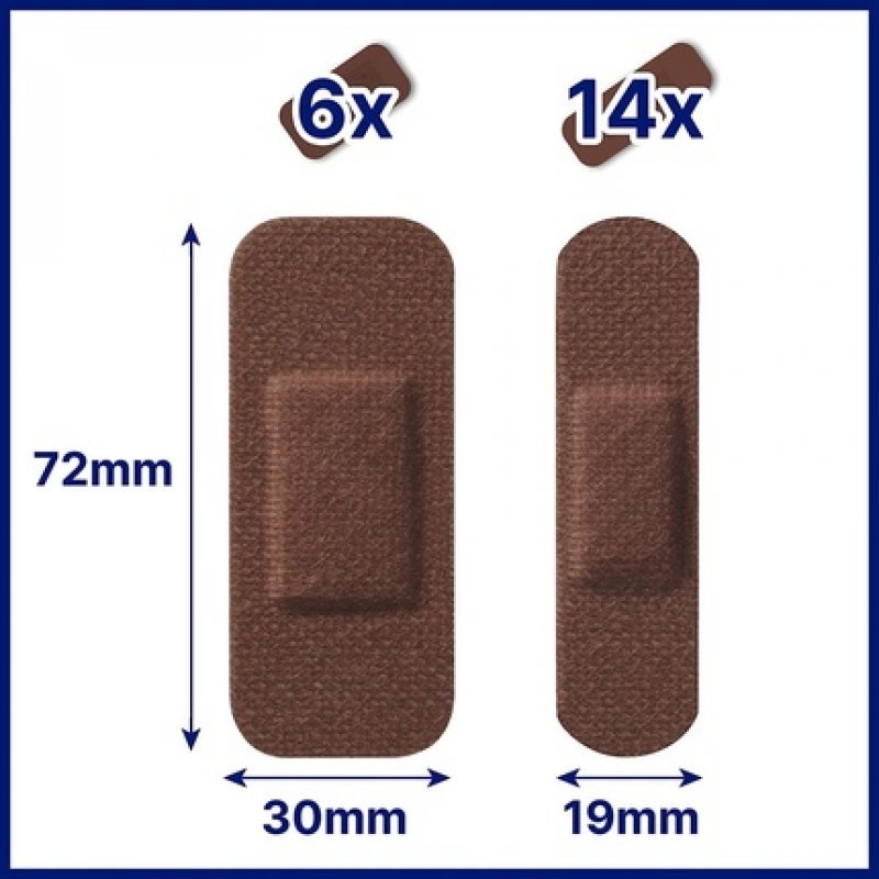 Hansaplast Sensitive Skin Dark Plasters with Bacteria Shield 20 Strips