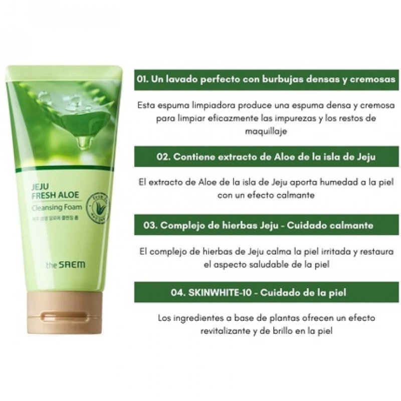 The Saem Facial Cleansing Foam with Pure Aloe Vera Extract 150g