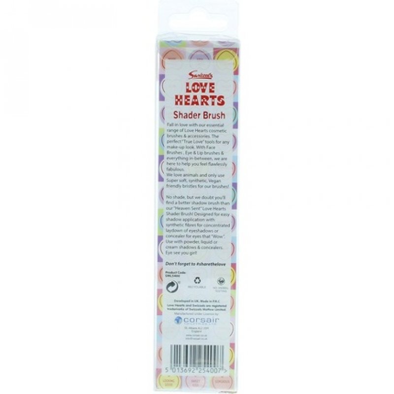 Vegan Friendly Baby Pink Eye Shadow Brush Filled With Love Hearts Eye Shadow Brush