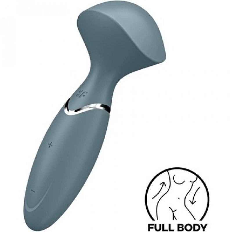 Satisfyer Mini Wand-er Vibrator and Massager for Stimulating Full Body Massages - Grey Silicone