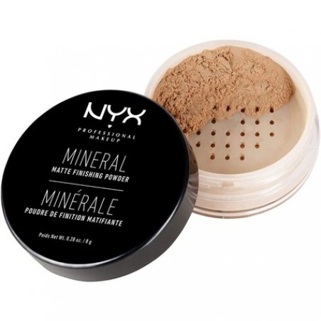 NYX Professional Makeup Mineral Finishing Powder Matte Finish Oil Absorbing Vegan Formula Medium/Dark 02 - Loose Format