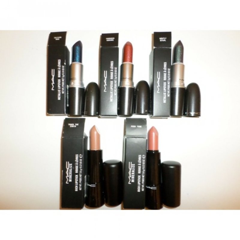 MAC Metallic Mineralize Rich & Powder Kiss Love Me Lipstick F/S 3g & 3.6g