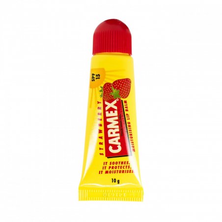 Carmex Strawberry Flavored Lip Balm Tube with SPF15 and Water Resistance 10ml