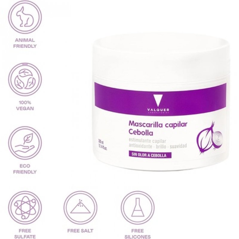 Valquer Onion Mask Hair Stimulant and Antioxidant Cleanser with Macadamia Oil 300ml
