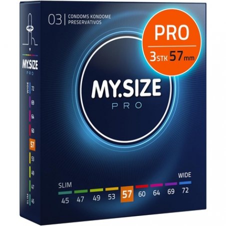 MY.SIZE PRO Condom Size 4 57mm 3 Pieces - The New Generation MY.SIZE Condoms Pack of 3