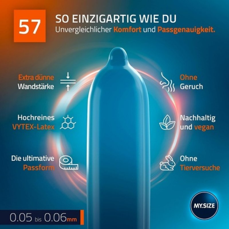 MY.SIZE PRO Condom Size 4 57mm 3 Pieces - The New Generation MY.SIZE Condoms Pack of 3