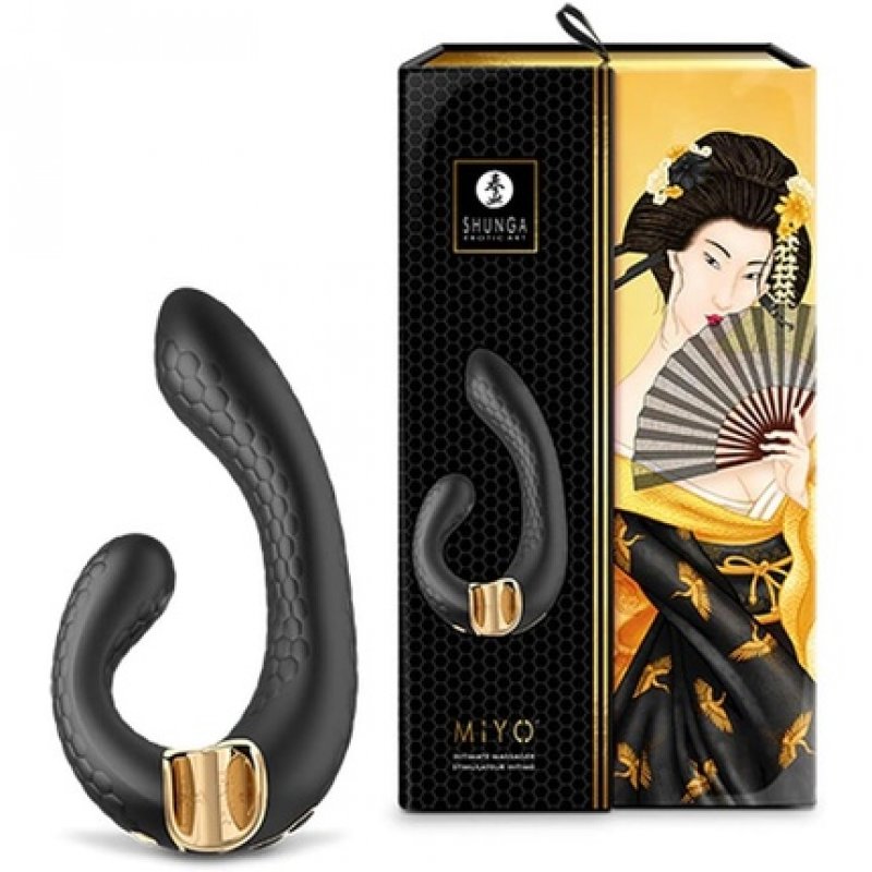 Shunga Miyo Intimate Massager Black G-Spot Vibrator Black One Size