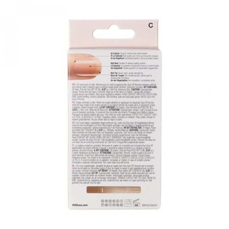 Kiss Salon Acrylic Nude French Nails Beige 28 Pieces