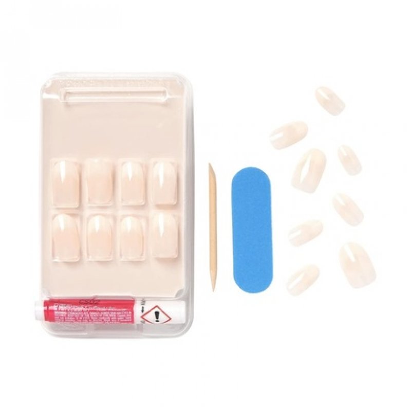 Kiss Salon Acrylic Nude French Nails Beige 28 Pieces