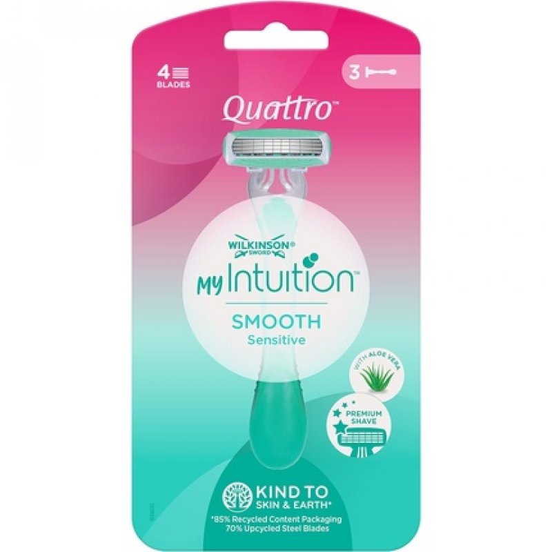 Wilkinson Sword Quattro For Women Sensitive Comfort Disposable Razors - Pack of 3