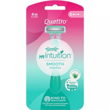 Wilkinson Sword Quattro For Women Sensitive Comfort Disposable Razors - Pack of 3