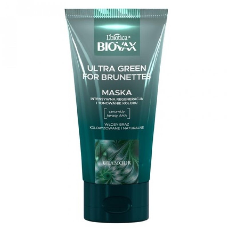 L'biotica Biovax Glamour Ultra Green for Brunettes Hair Mask 150ml