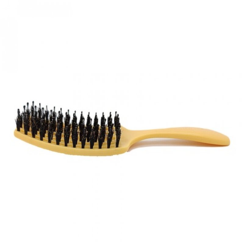 Olivia Garden Care Mini Detangling Brush for Kids Yellow with Boar Bristles