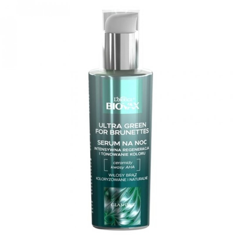 L'biotica Biovax Glamour Ultra Green for Brunettes Overnight Hair Serum 100ml