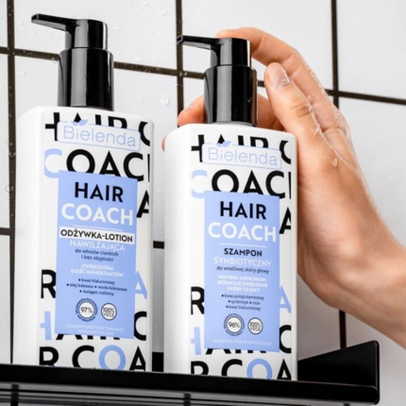 Bielenda Hair Coach Synbiotic Shampoo for Sensitive Scalp Reduces Irritations