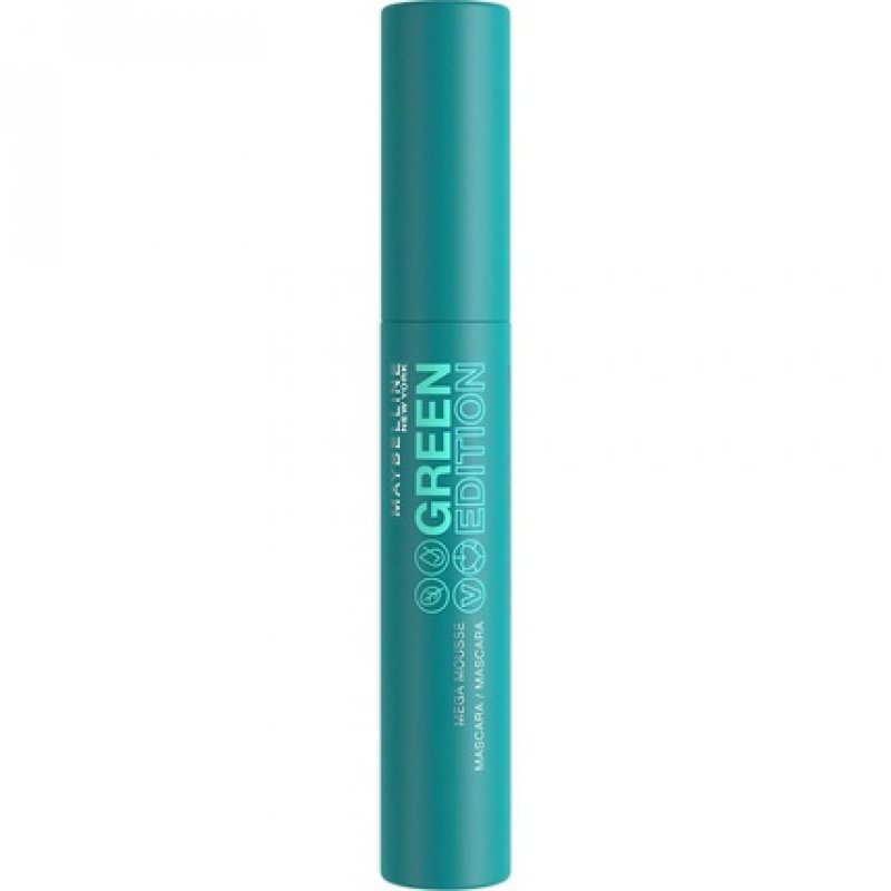 Maybelline New York Green Edition Mega Mascara for Volume and Length with Natural Vegan Formula - No.01 Black 9ml