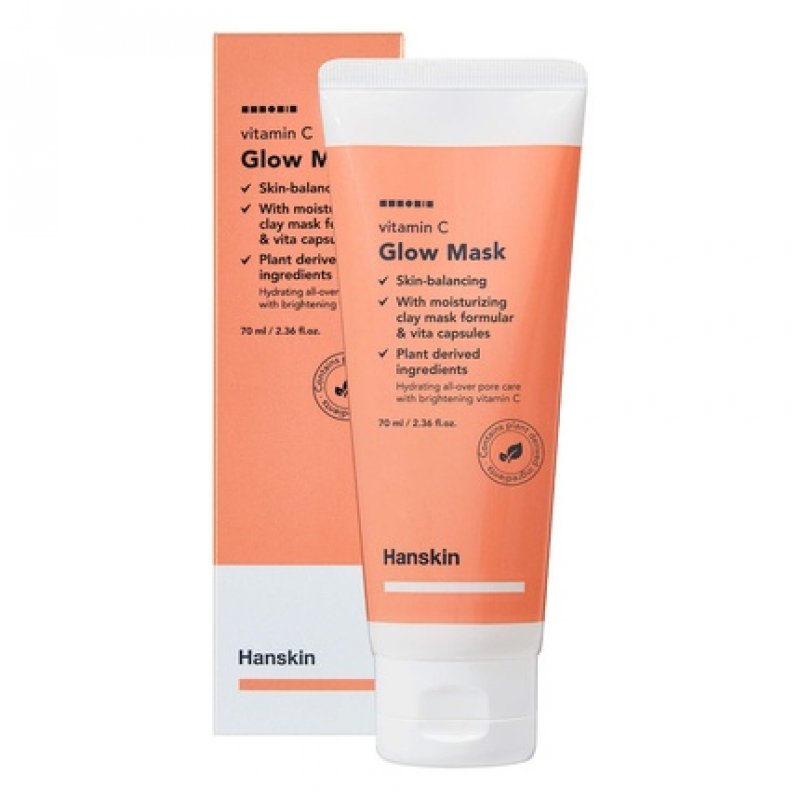 Hanskin Vitamin C Glow Mask Clay Mask with Ascorbic Acid for Glowing Skin and Pore Purifying Hydrating and Moisturizing
